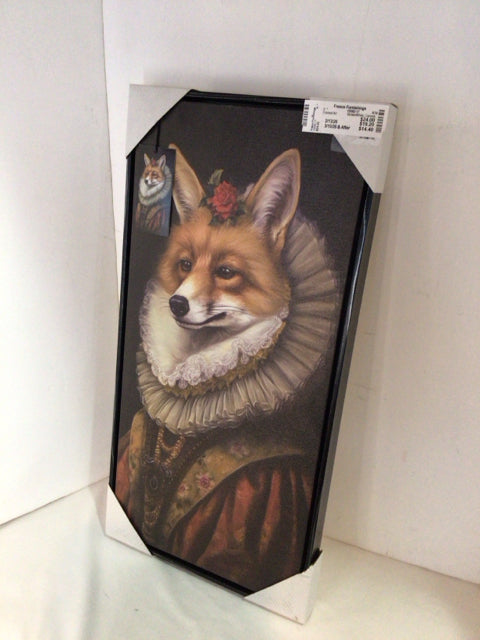 Brown/White Canvas Dog Framed Art