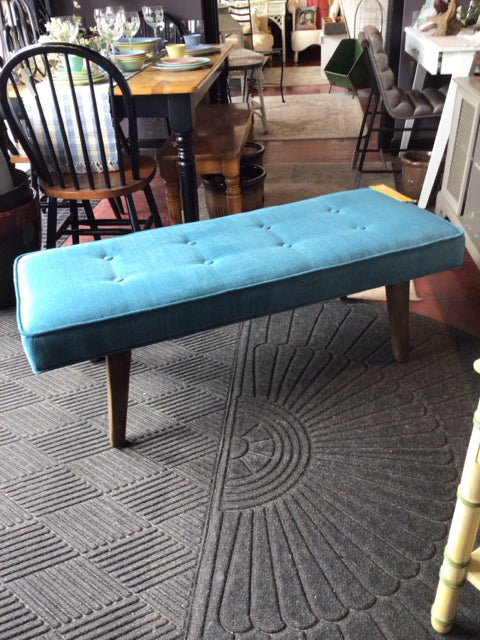 At home Upholstered Seat Teal/Brown Bench