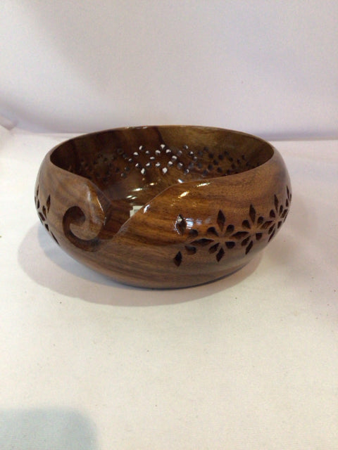 Brown Wood Cut Out Bowl