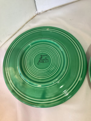Fiestaware Vintage Set of 5 Green Ceramic Plate Set
