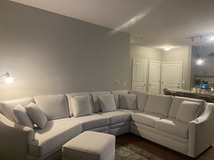 Ashley 6 Piece Polyester w/Ottoman Cream/Gray Sectional Sofa