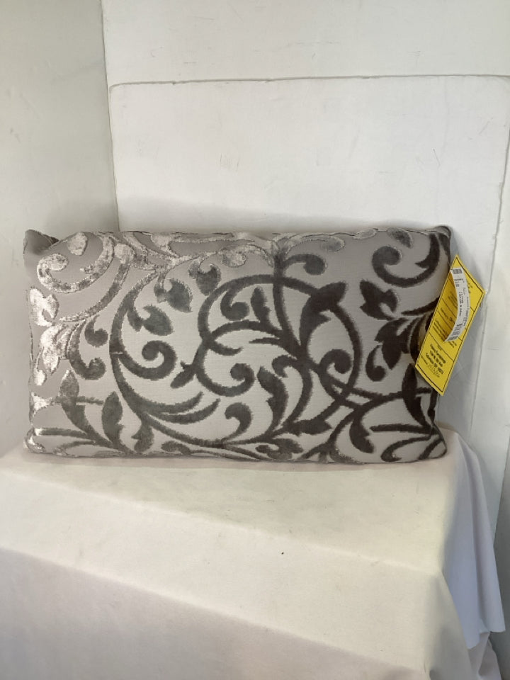 Bohemian Gray Flocked Pillow