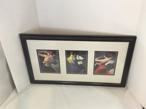 Multi-Color Dancers Trio Framed Art