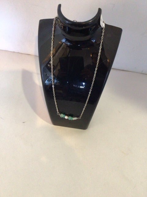 Blue/Silver Beads Necklace