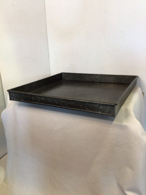 Gray Metal Square Tray