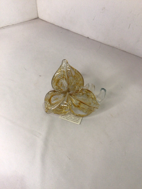 Clear/Gold Glass Lilly Figurine