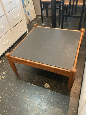 Mid-Century Slate Black/Brown Table