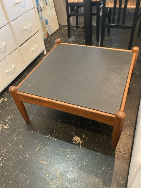 Mid-Century Slate Black/Brown Table