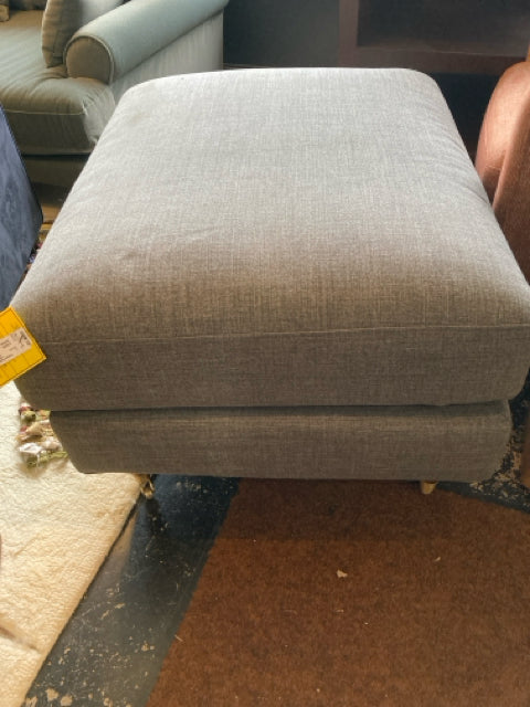 Polyester On Casters Gray Ottoman