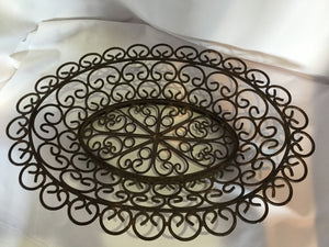 Vintage Brown Wrought Iron Basket