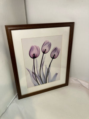 White/Purple Flowers Framed Art