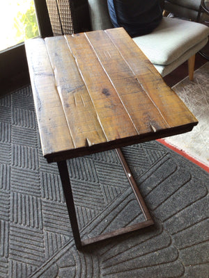 Rustic Wood/Metal Side/End Brown/black Table