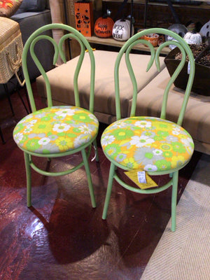 Retro Bentwood Painted Green Chair Set