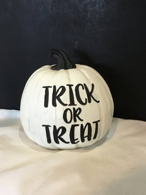 Halloween White Resin Pumpkin Holiday Item