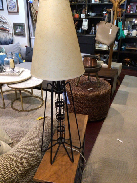 Mid Century Black Metal Tripod Lamp