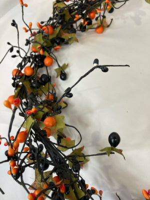 Garland Black/Orange Berries Holiday Item