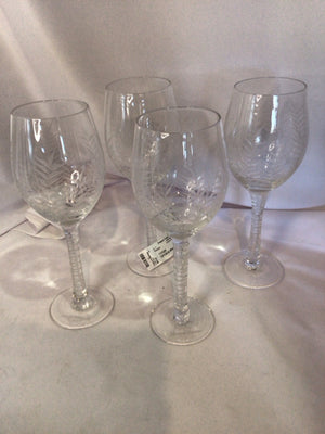 Tommy Bahamas Set of 4 Crystal Etched Glasses