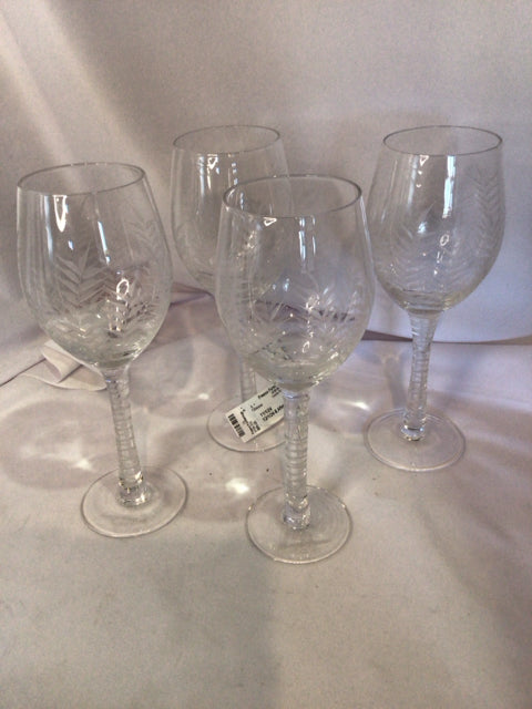 Tommy Bahamas Set of 4 Crystal Etched Glasses