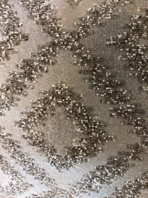 Silver/White Beaded Pillow