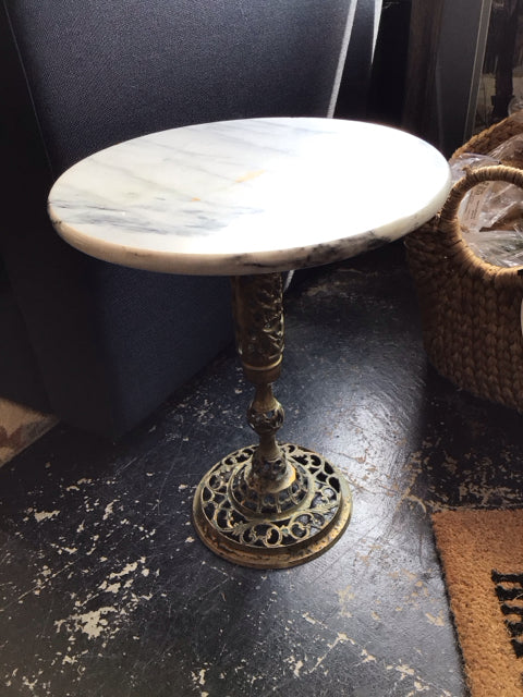 Pedestal Marble End/Side White Table