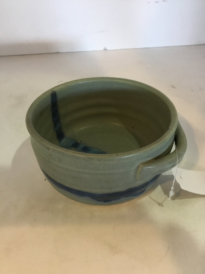 Gray/blue Pottery Handled Baking Dish