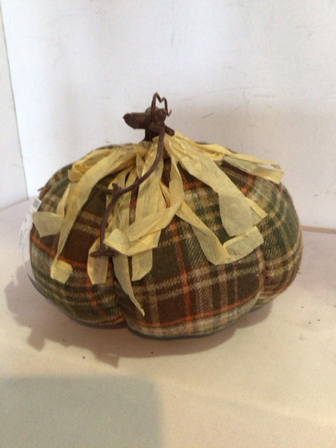 Halloween Brown/Green Fabric Pumpkin Holiday Item