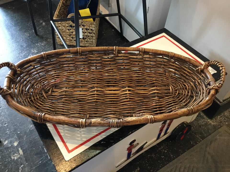 Brown Wicker Oval Basket