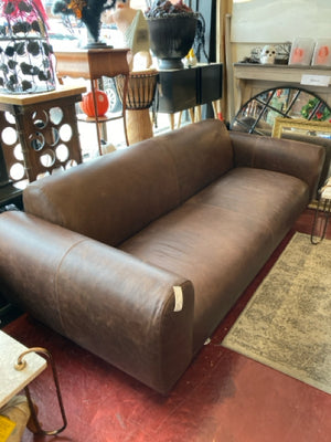Poly & Bark Modern Leather Tufted Cognac Sofa/Couch 7APQN3GP