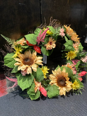 Green/Yellow Sunflower Wreath