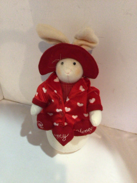 Valentine's White/Red Fleece Bunny Holiday Item