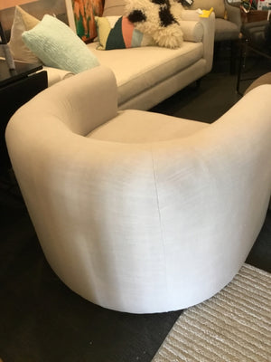 Lulu & Georgia Barrel Linen Cream Chair324DGJP8