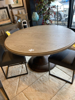 Pedestal Wood 60" Greige Table