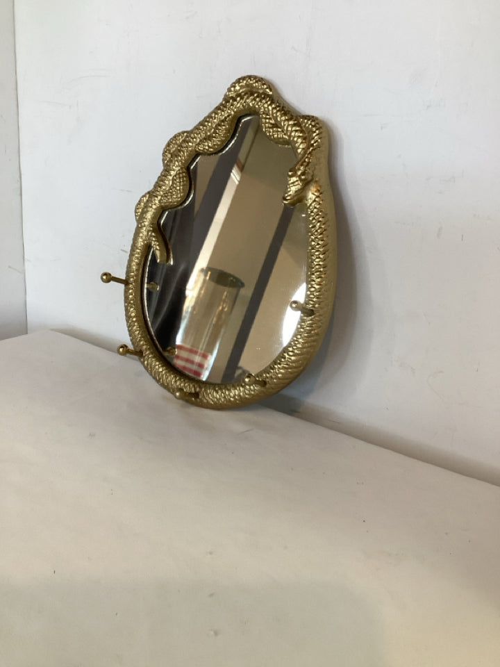 World Market Gold Snake Hook Mirror