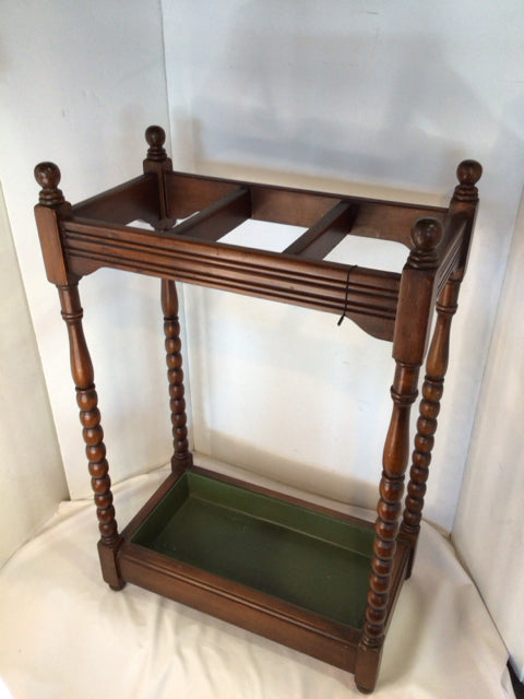 Vintage Brown Wood Umbrella Stand