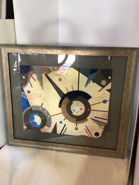 Collage Multi-Color Geometric Framed Art