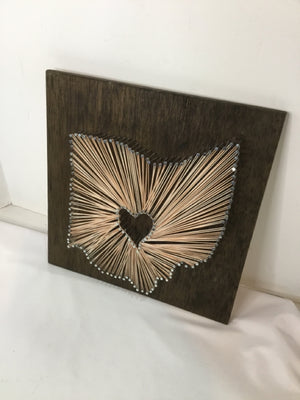 Rustic Wood/Metal Ohio Gray Wall Decoration Art