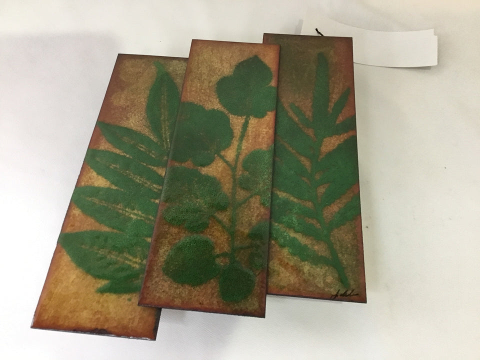 Botanical Metal Glazed Brown/Green Wall Decoration Art