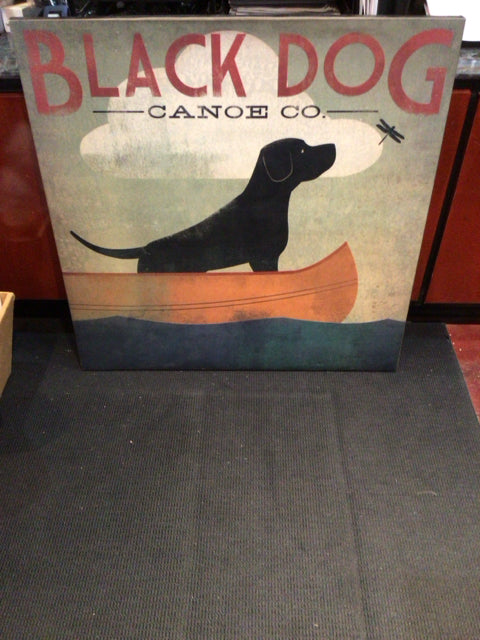 Advertisments Black/Green Canvas Dog Stretch Canvas Art