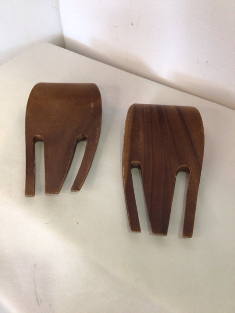 Pair Wood Serving Pieces