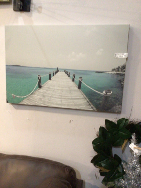 Hobby Lobby Blue Dock Stretch Canvas Art