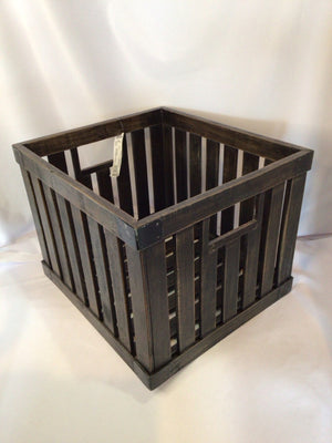 Brown Wood Handled Crate