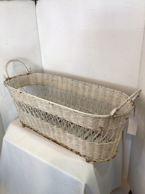 White Metal Wire Basket