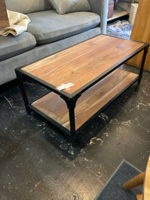 Industrial Wood/Metal Coffee Brown/black Table