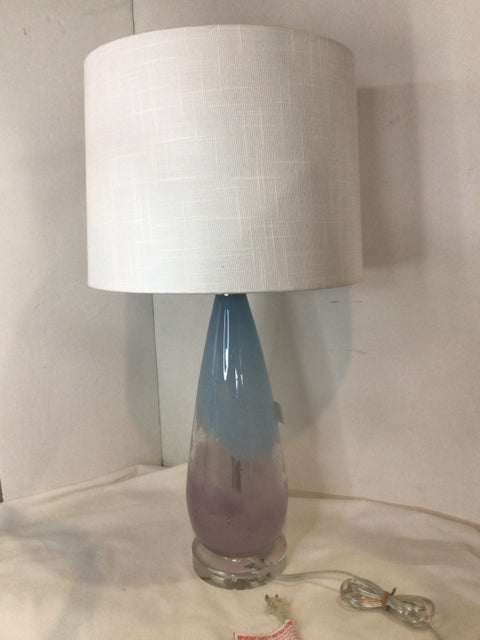 Gray/Pink Glass Lamp