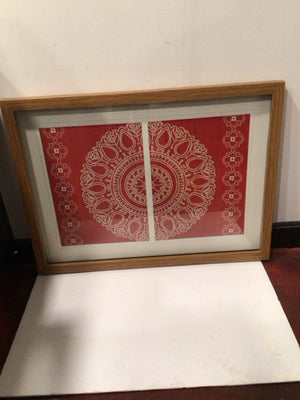 Red/white Abstract Framed Art