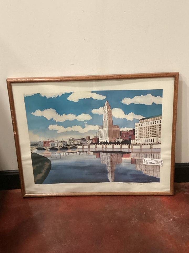 Numbered Pastel Columbus Framed Art