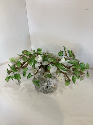 Green/White Glass Bonsai Figurine