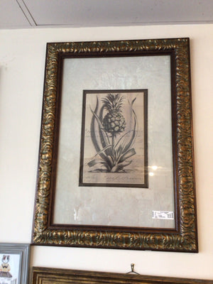 Ornate Bronze Botanicals Pineapple Framed Art