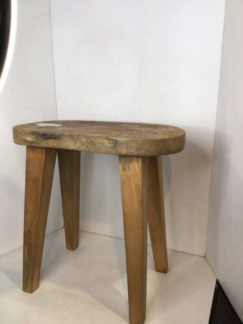 Brown Wood Oval FootStool/Ottoman