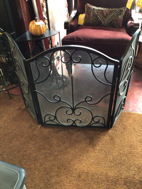 Frontgate Bronze Iron Scroll Fireplace Screen